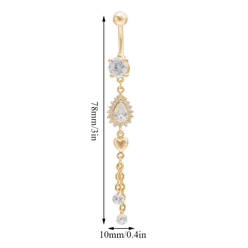 

2021 New Alloy Dangle Long Tassel Drop Crystal Navel Belly Button Rings Women Sexy Fashion Belly Dance Piercing Body Jewelry