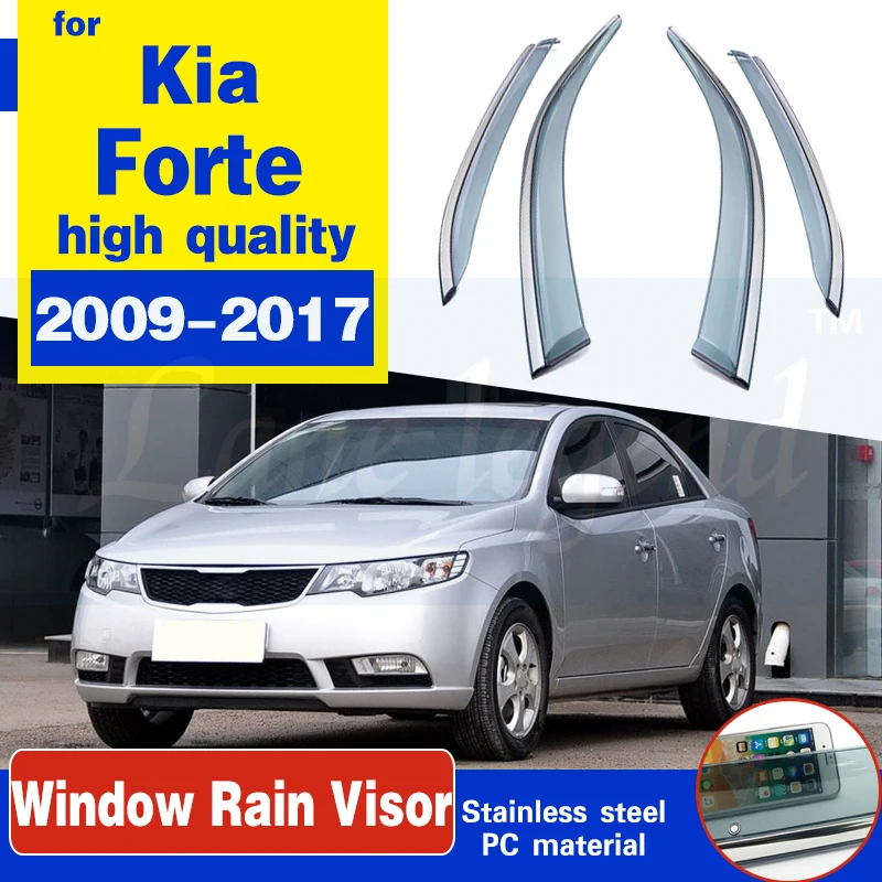

Для Kia Форте 2009-2017 окна автомобиля дождь щит дефлекторы ветровым щитком, защита от солнца для дождливой погоды вентиляционный козырек Накла...