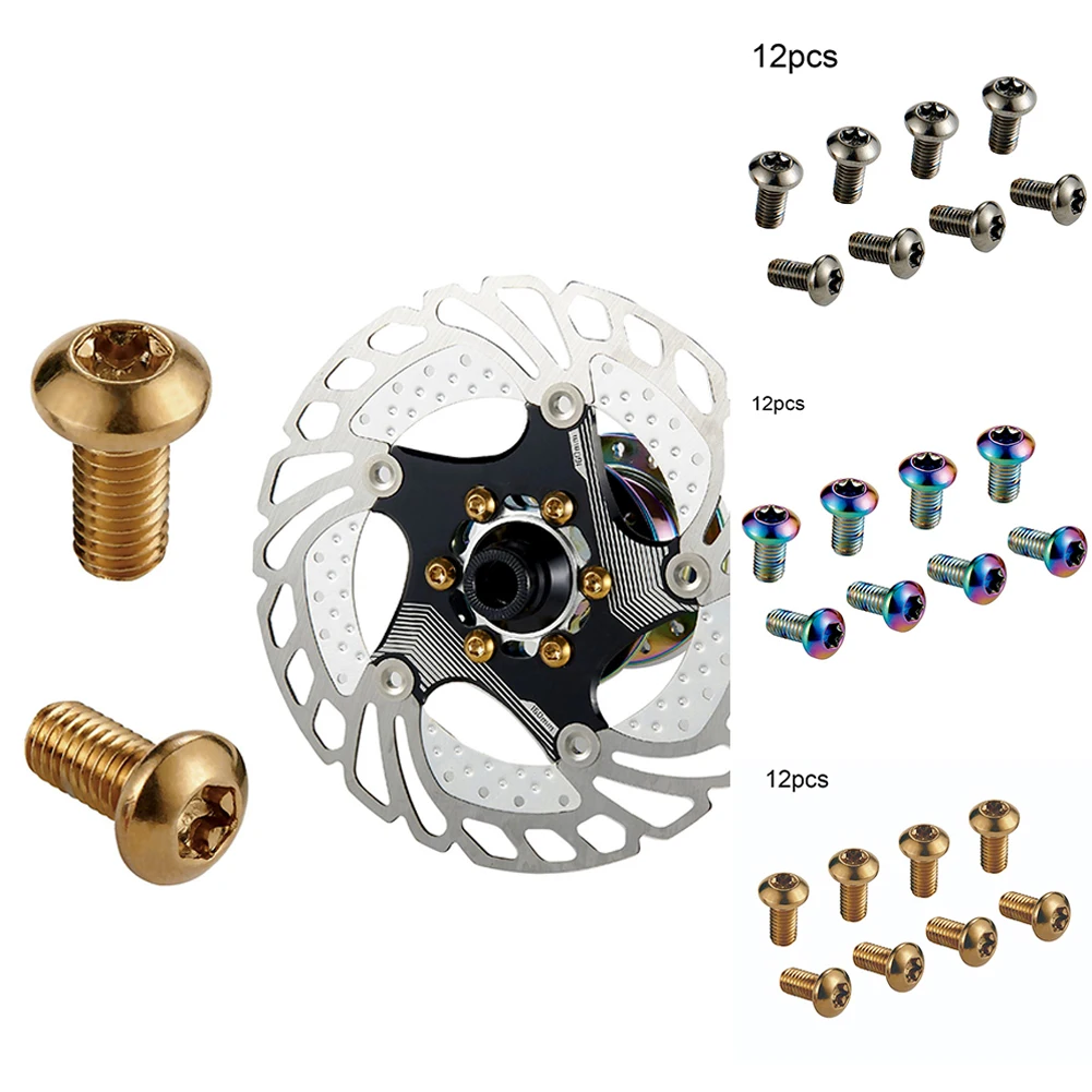 

12PCS/Boxed MTB Road Bike Disc Brake Rotor Screw Cycling M5x10mm T25 Bolts