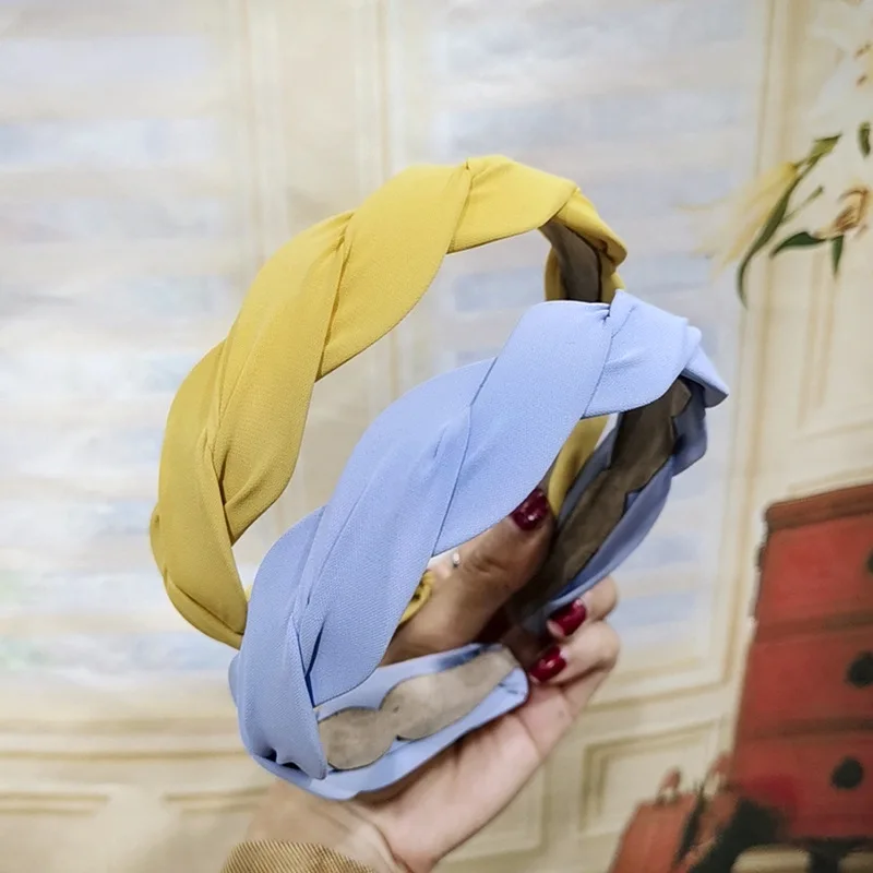 Одноцветный обруч завязанный Обруч Ручной работы волос Природный Кварц повязка