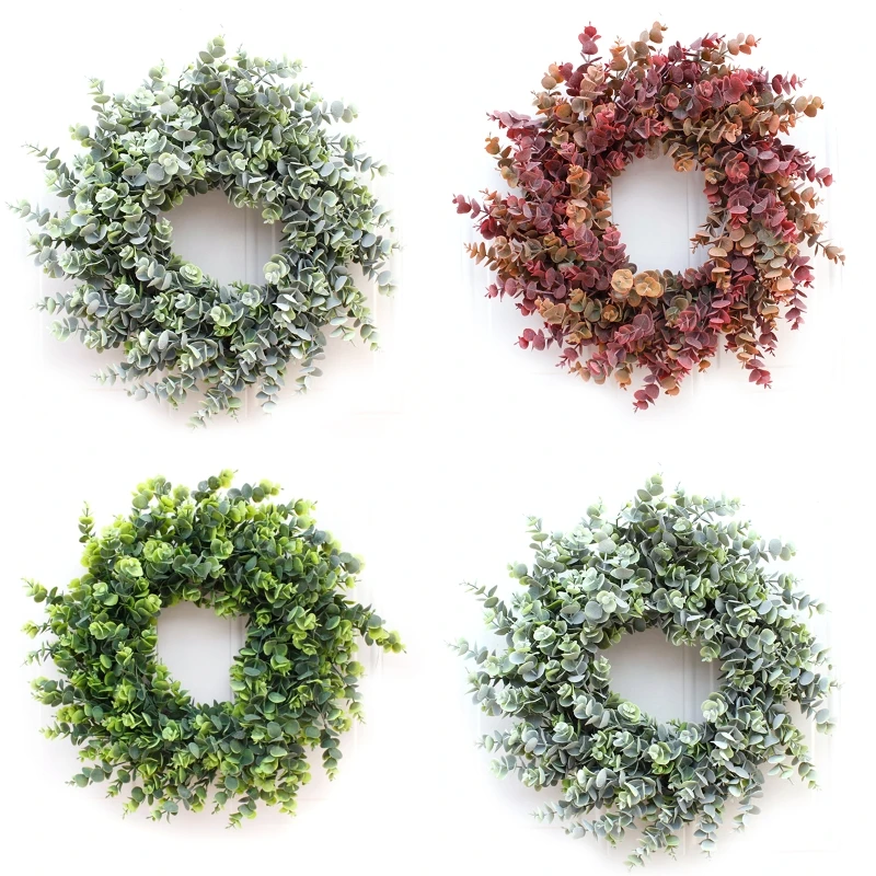 

Большой размер 18 дюймов, венок из эвкалипта для входной двери, ручной работы, венок для домашнего декора