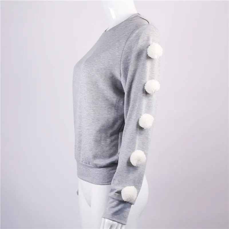 Женский теплый пуловер с длинным рукавом и круглым вырезом | Женская одежда