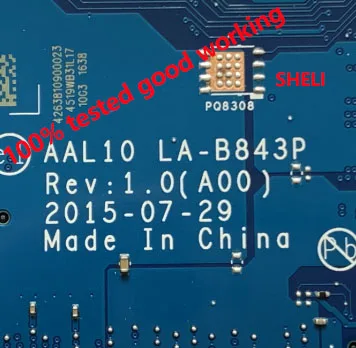 Материнская плата SHELI для Dell Inspiron 15 5458 5558 5758 I5-5250U с процессором LA-B843P CN-0XCFXD 0XCFXD 100%