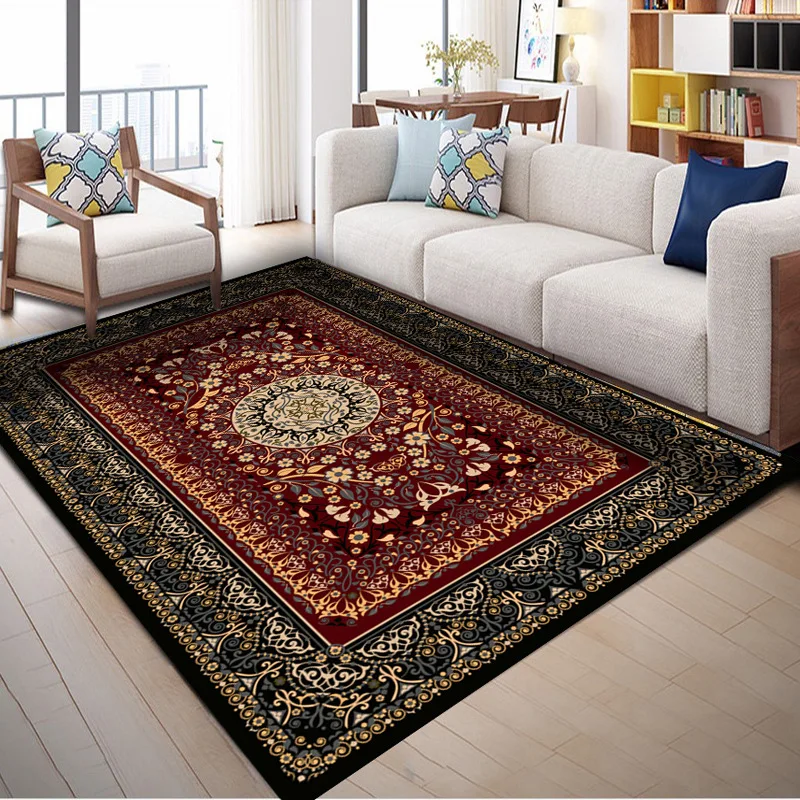 

European Classical Persian Carpets For Living Room Rug With Flowers Bedroom Decoration Area Rugs Table Office Decor Big Carpet