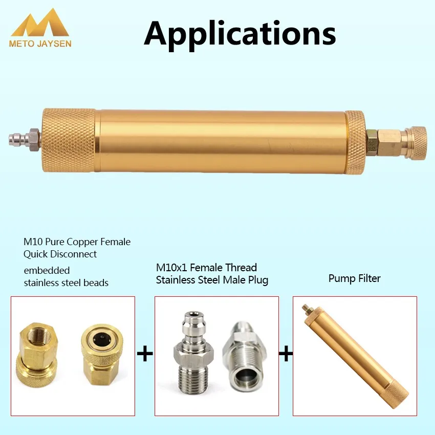 High Pressure Hand Pump Filter 180mm Long 40MPA M10x1 PCP Paintball Airforce Water-Oil Separator Air Filtering 8mm Quick Connect | Спорт и