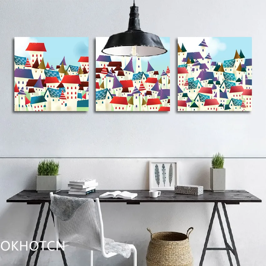 

Nordic Colorful Abstract House Decorative Wall Canvas Paintings Posters and Prints Wall Art Pictures Living Room Home Decoration