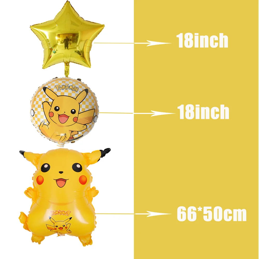 6Pcs/set 32 inch Number Birthday Party Balloon Pokemon Pikachu Foil Balloons Inflatable Kids Decors Supplies globos | Дом и сад