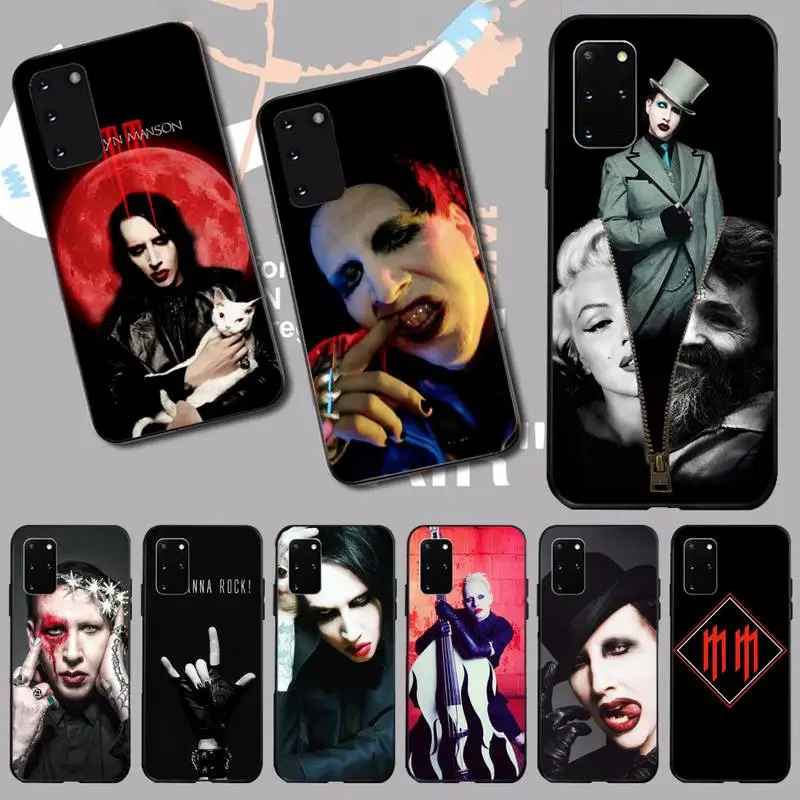

PENGHUWAN Marilyn Manson Coque Shell Phone Case for Samsung S20 plus Ultra S6 S7 edge S8 S9 plus S10 5G