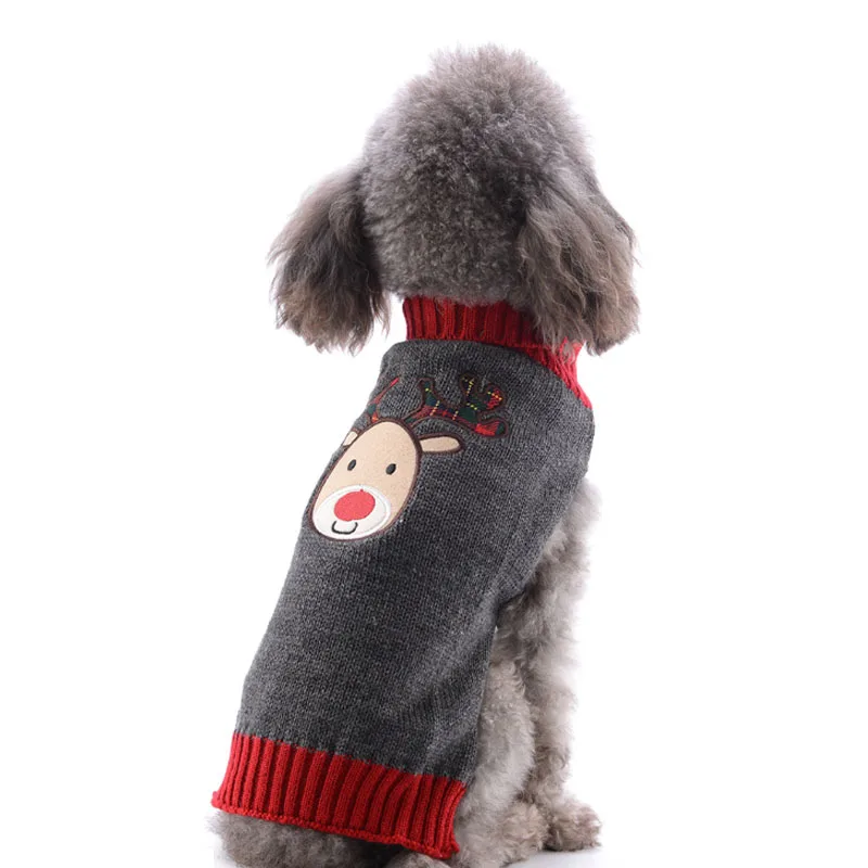 Pet Dog Sweater Clothes for Small Large Dogs Cats Christmas Reindeer Knitwear Pullover Costumes Winter Warm Elk Jumper Clothing