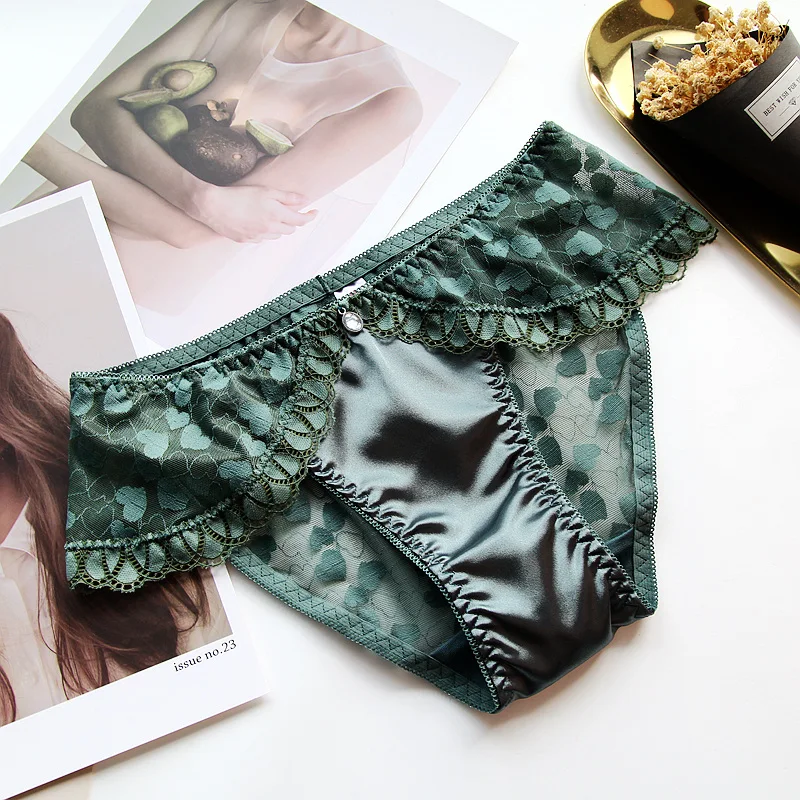 

underwear bud silk satin embroidery comfortable figi pantalones de mujer ensemble string bragitas