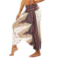 womens harem hippie pants floral boho genie aladdin clothing yoga pants