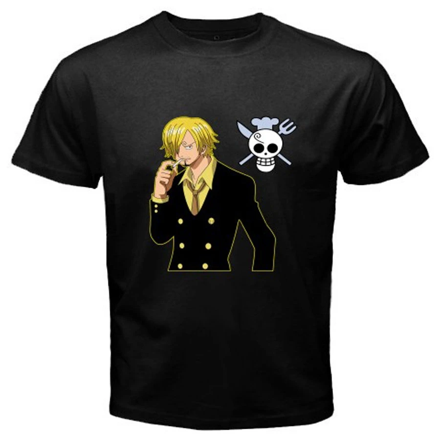 Новинка Мужская черная футболка SANJI с аниме голубь Луффи размеры от S до 3XL