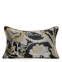 2022 art home cushion cover couch decorative pillow case luxury gold black vintage chinese flora bird sofa chair coussin