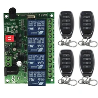 dc12v 24v 4ch 4 ch wireless rf remote control light switch 10a relay output radio receiver moduletransmitter garage doorslamp