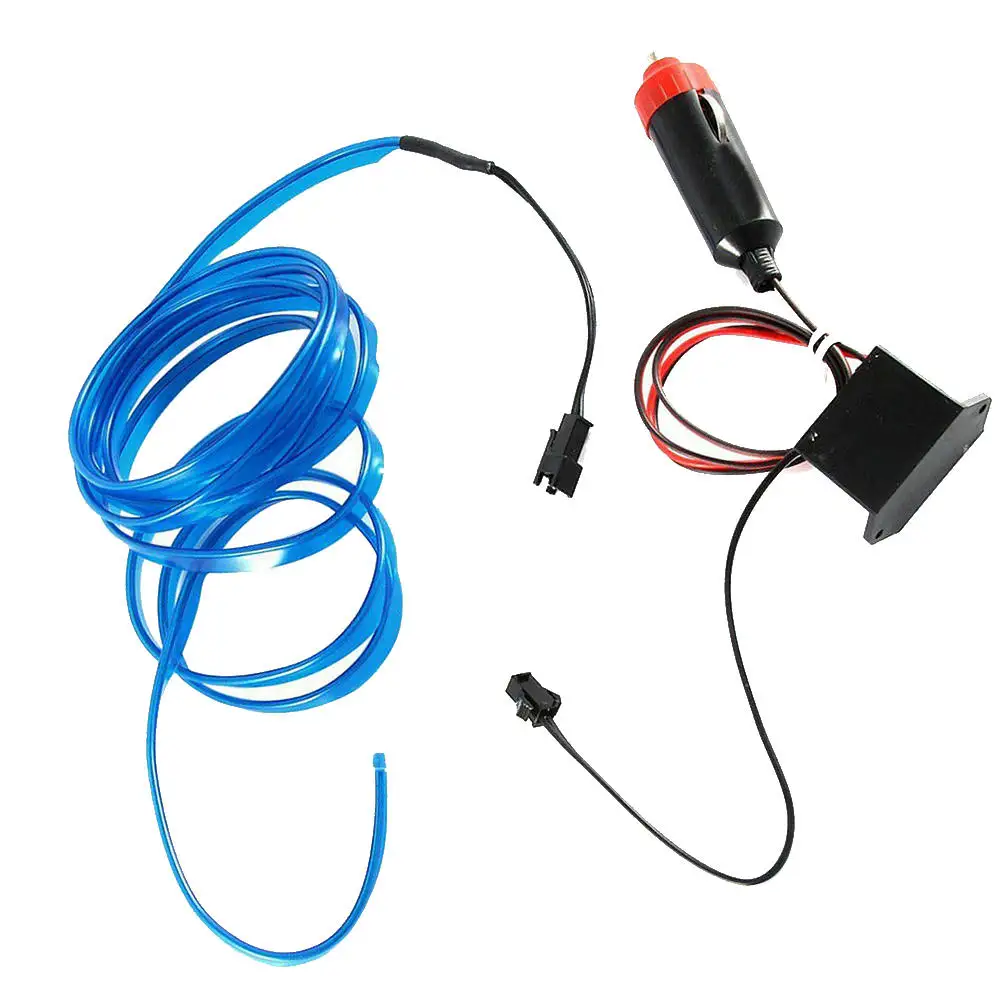 Контактор питания + синий драйвер 2 м Автомобильный светодиодный EL Wire лампа с