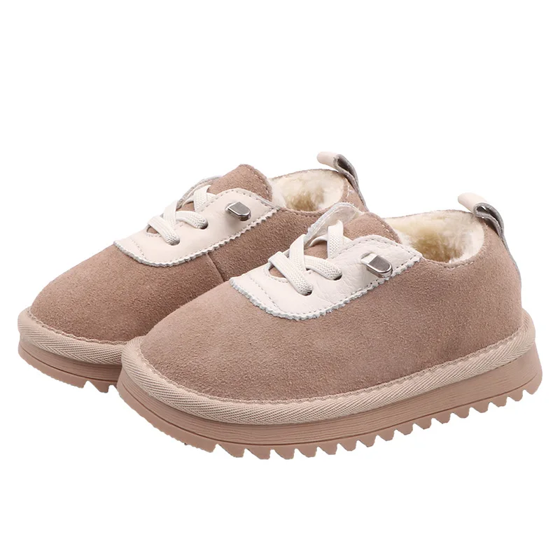 Зимние ботинки принцессы 2019 обувь из натуральной кожи и плюша для маленьких