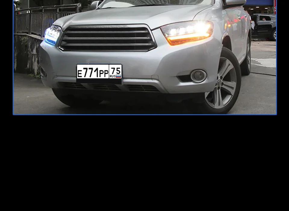 Головной фонарь для Toyota Highlander 2007-2011 фары Противотуманные фары Дневные ходовые огни DRL H7 светодиодный Биксеноновая лампа автомобильные аксессуары