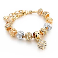 yada trendy gold color dice diy braceletsbangles for women adjustable chain bracelets charm crystal jewelry bracelet bt200366