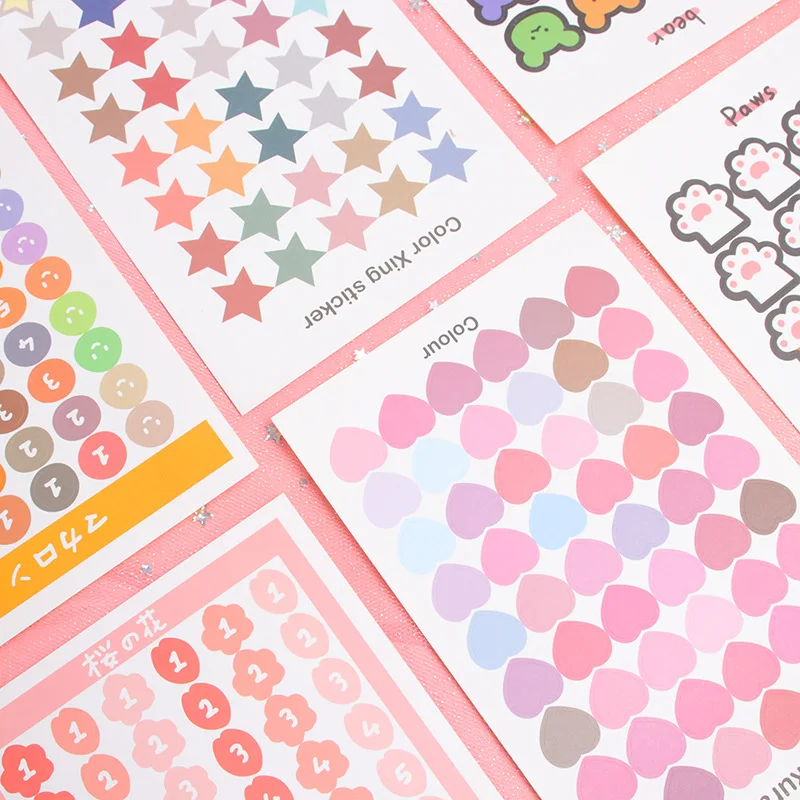 

Yisuremia Kawaii Cute 2Pcs/Lot Dot Love Decorative Adhesive Stickers DIY Scrapbooking Planner Label School Stationery Kids Gift