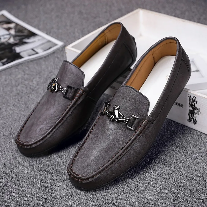 

Мокасины мужские кожаные на плоской подошве, без застежки, лоферы, Повседневная модная классическая Свадебная обувь для вождения, 2020