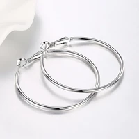 4cm smooth circle round hoop earrings gold filled classic simple sexy women jewelry gift