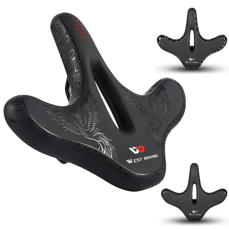 

Widened MTB Road Bike Saddles Breathable Shockproof Pad Waterproof Cycling -40