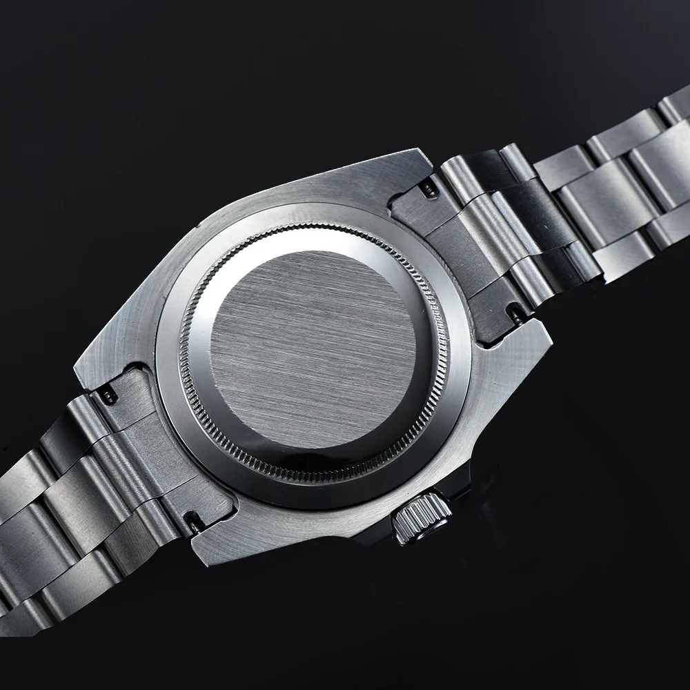 Мужские часы GMT 40 мм стальной ремешок вращающийся Безель автоматический черный