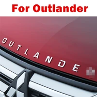 for mitsubishi outlander abs chrome car 3d letters hood emblem logo badge car stickers styling car accessories wording 3d letter