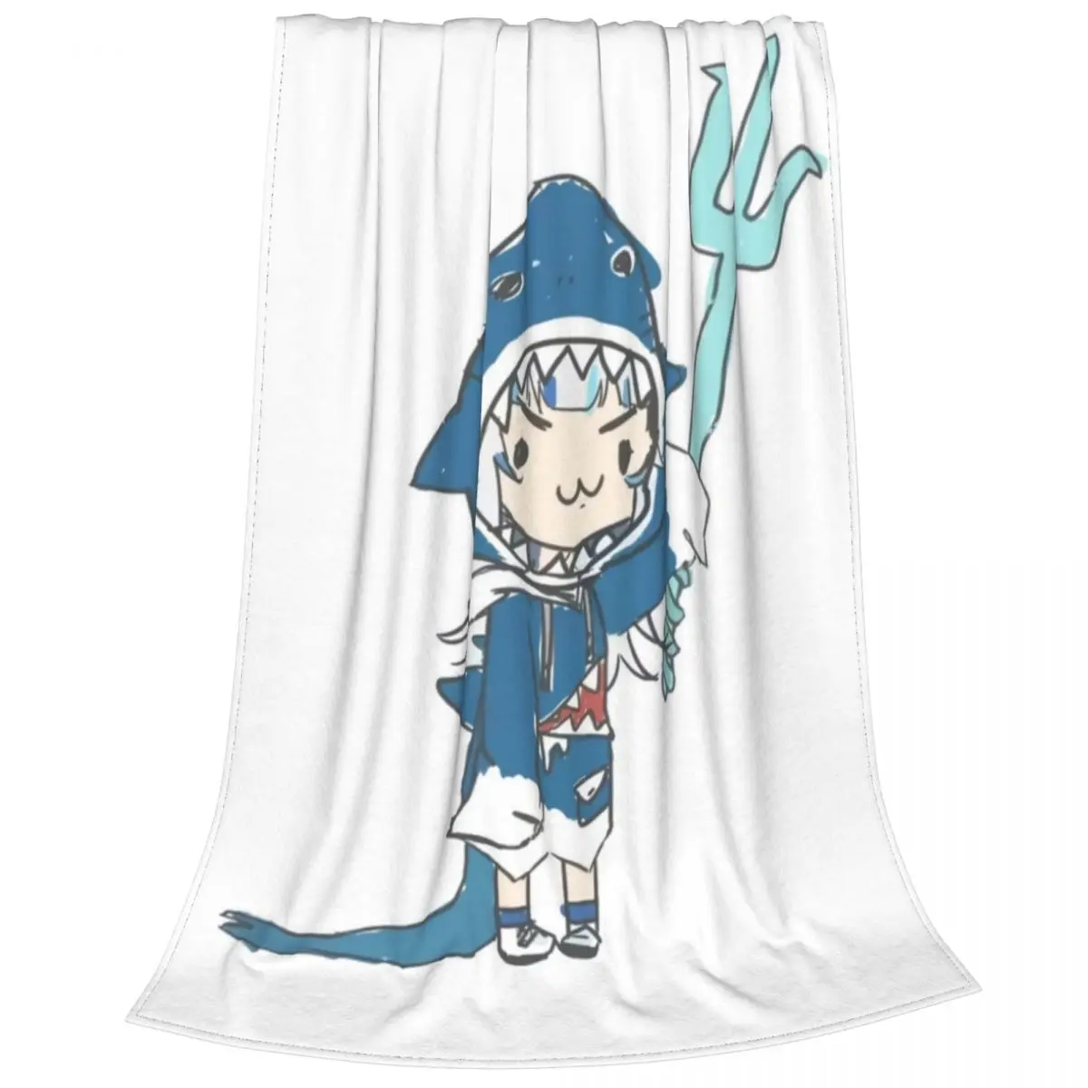 

Gawr Gura Blanket Flannel Summer Cartoon Cute Multi-function Super Soft Throw Blankets for Home Office Bedspread