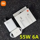 Зарядное устройство 55 Вт для Xiaomi GaN, адаптер для быстрой зарядки, Красный 6 А, Type C, кабель для Xiaomi redmi note 10, 9 pro, mi 11, mi 10, 9, K40 pro, 10 lite