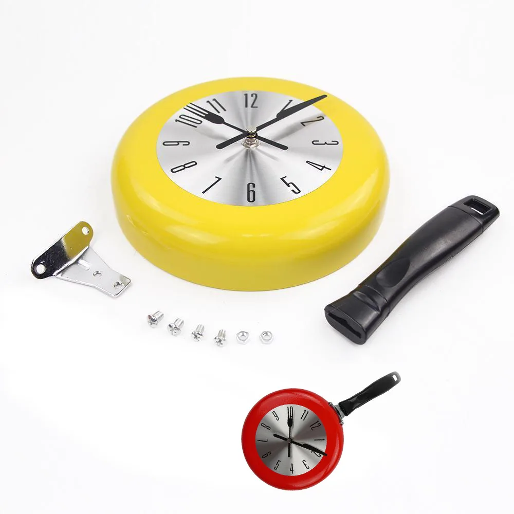 10 дюймовые настенные часы кухонные милые дизайнерские с изображением сковороды