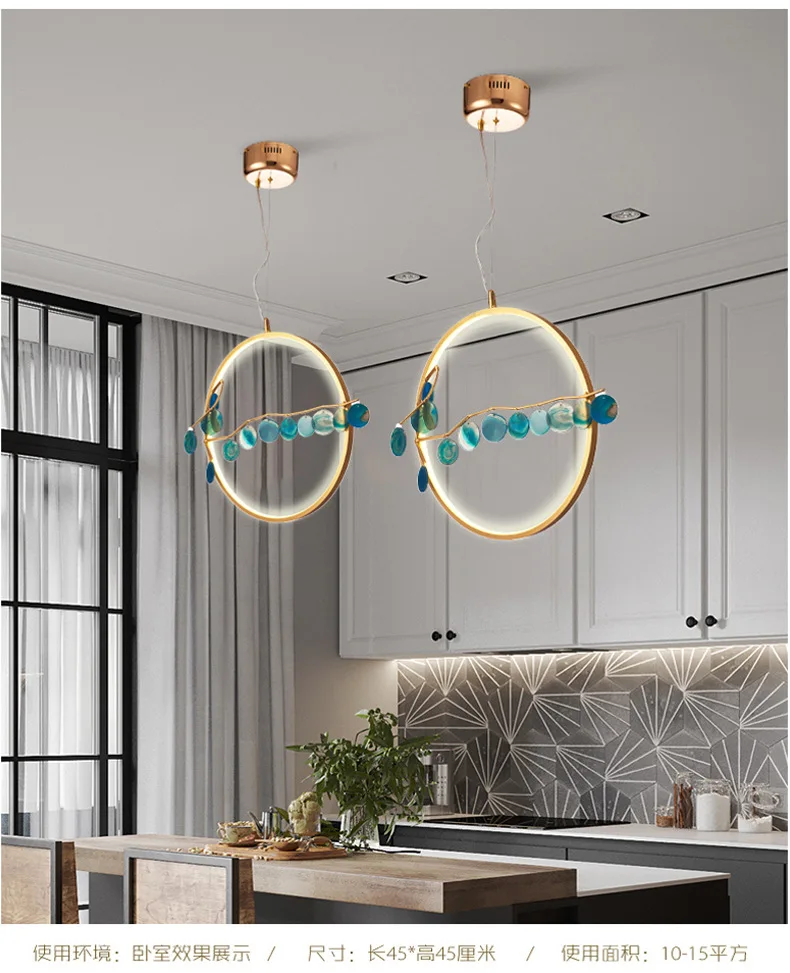 Подвесная люстра в скандинавском стиле роскошная оригинальная кольцевая из