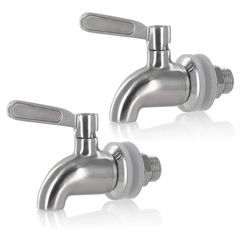 

2 Pack Beverage Dispenser Replacement Spigot, Stainless Steel Polished Finished Water Drink Dispenser