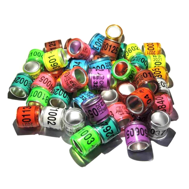 

2021 Hot New High Quality 20Pcs Pigeon Foot Ring With Word Earrings Durable Bird Ring Pheasant Foot Ring Multicolor Bird Tools