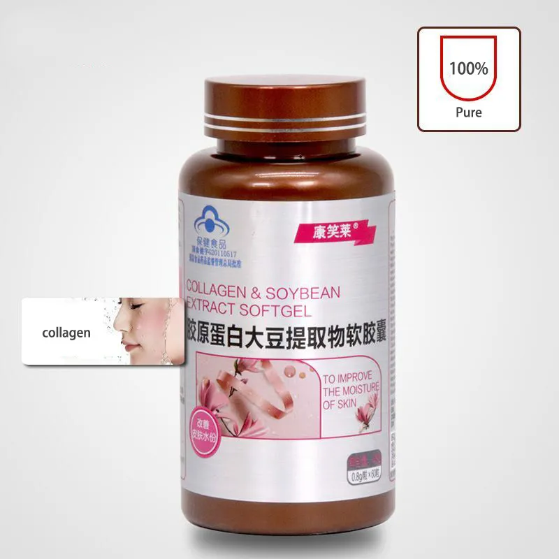 

Collagen & Soybean Extract Soy Isoflavone Capsules Improve Skin Moisture Women Health Food