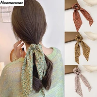 1pc temperament floral print scrunchies hair scarf bohemia women hair bands streamers hair rope holder ponytail hair accessories