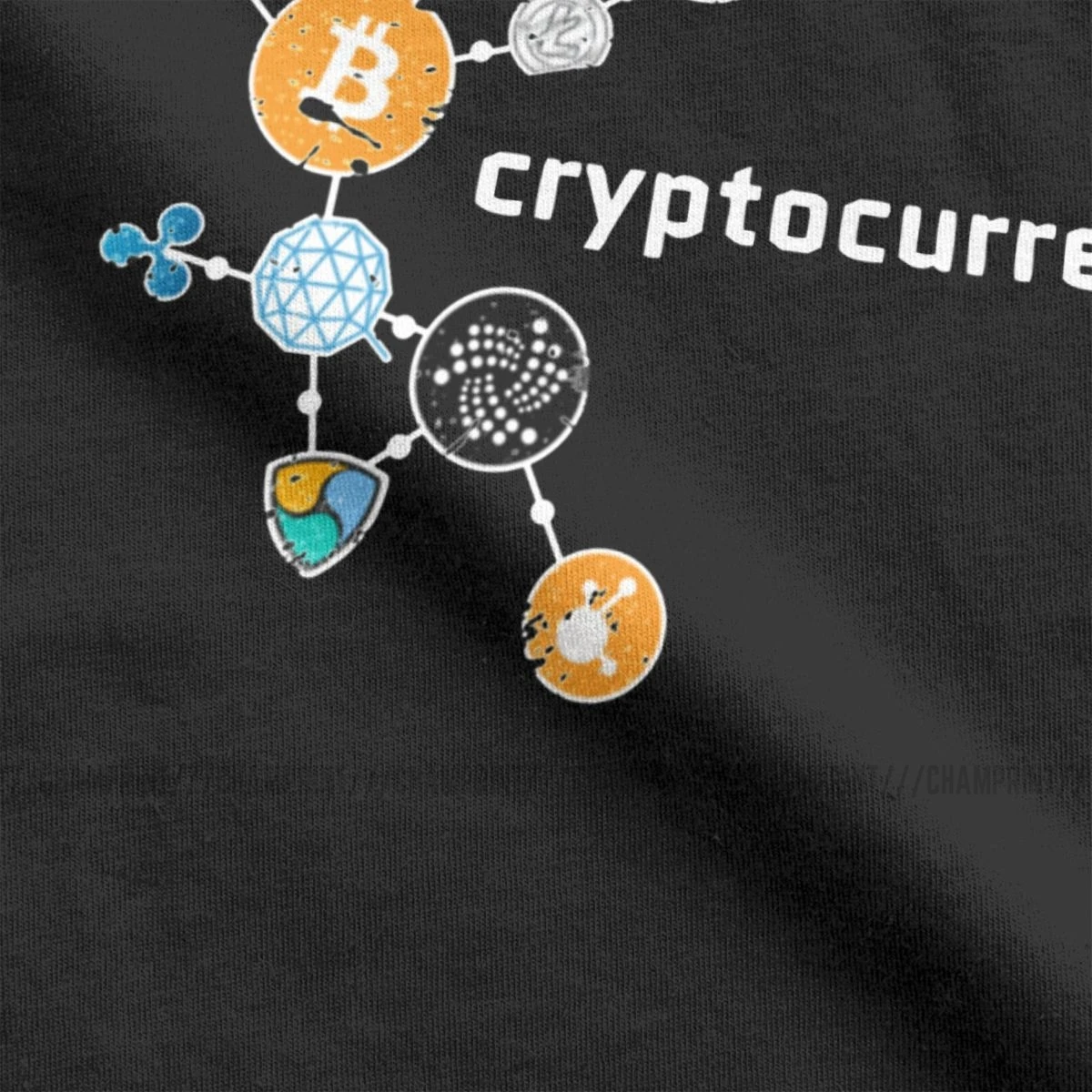 Футболка мужская с принтом криптовалюты повседневная тенниска круглым вырезом