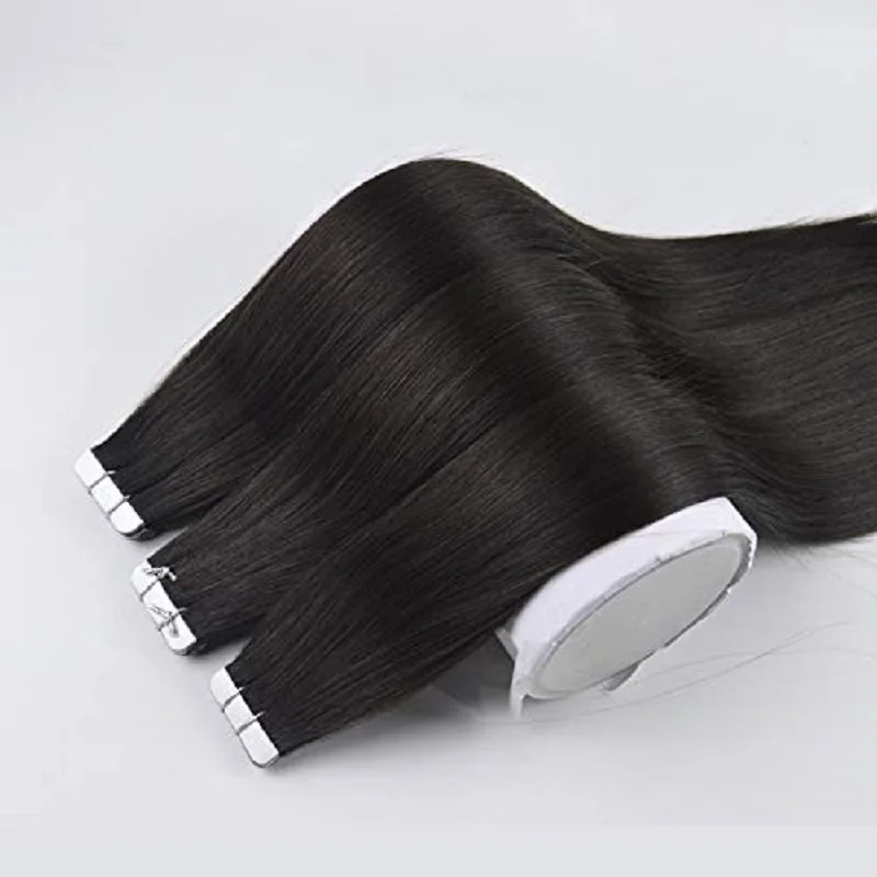

Silky Straight Tape in Human Hair Extension Brazilian Remy Skin Weft Tape Hair Natural Black Straight Tape on Hair 100g 40Pcs