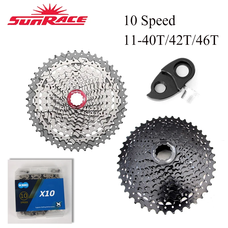 Sunracing MTB кассеты 10 скоростей 11 40/42/46T CSMX3/CSMS3 маховик низкого обслуживания