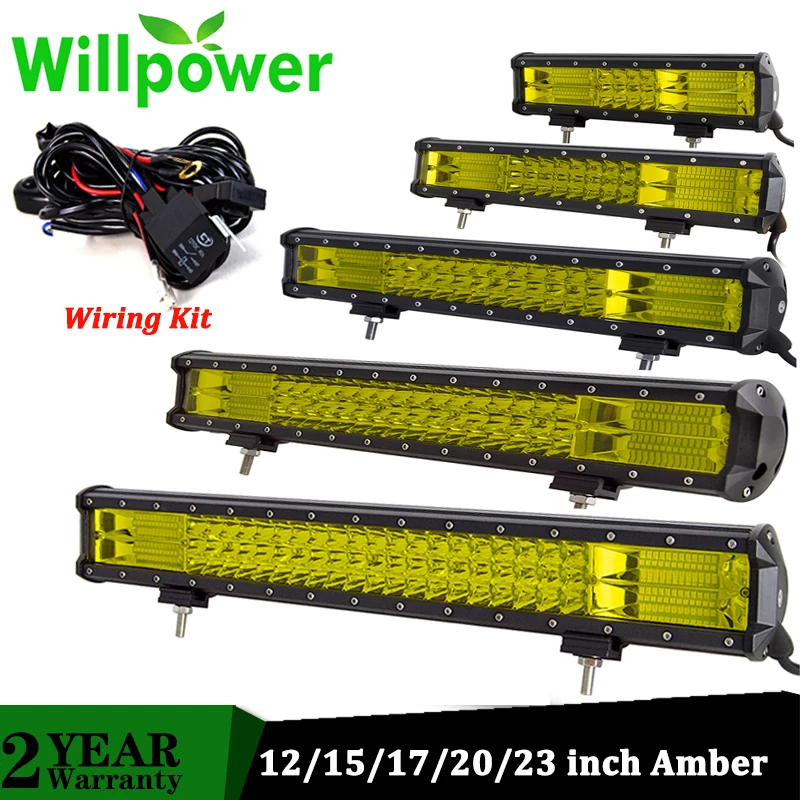 Желтый светодиодный просветильник Тор Willpower 20 22 дюйма 4x4 324 Вт для полноприводных