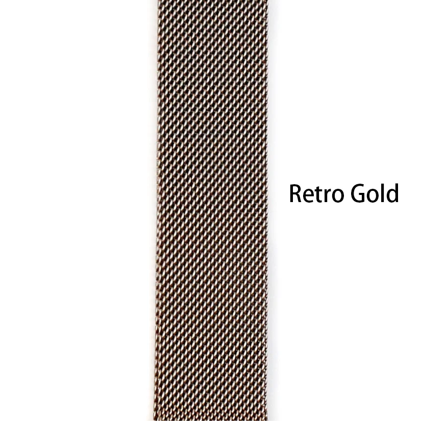 Retro Gold DIMU Миланский Браслет, Браслет для наручных часов Apple Watch, версии 5/4/3/2/1 38 мм 42 мм Нержавеющая сталь ремешок для наручных часов iWatch, 40 мм, длина-44 мм, ремешок для часов - Цвет ремешка: Retro Gold