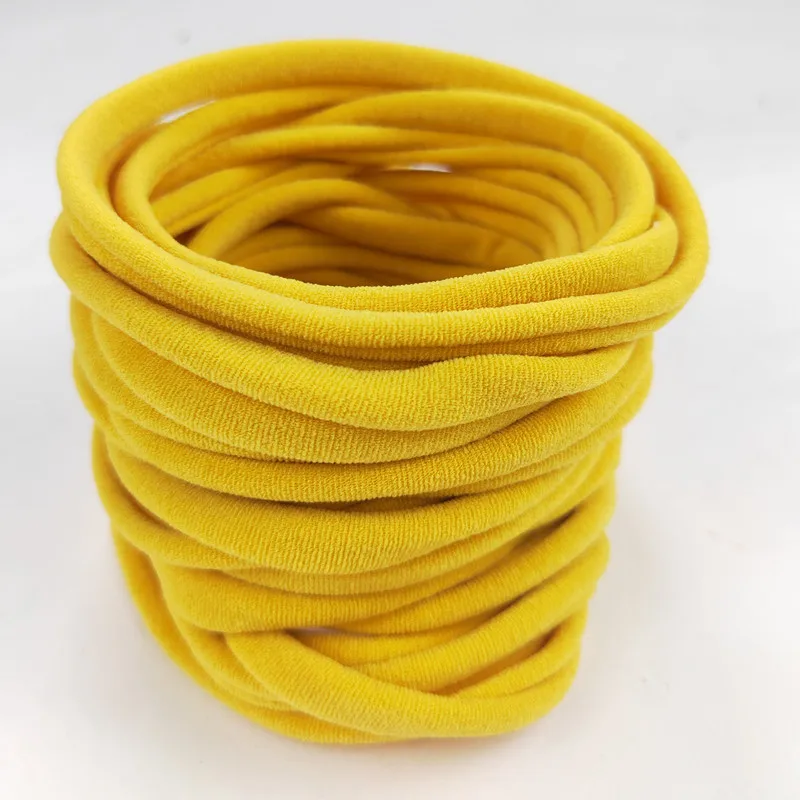 Color 19 Yellow Телесного цвета, нейлоновые детские повязки на голову, нейлоновые эластичные, один размер, подходят для всех, супер мягкие, тонкие, тянущиеся, объемные, сделай сам, для рукоделия, для детского душа, 10 шт. HB388D - Цвет: Color 19 Yellow