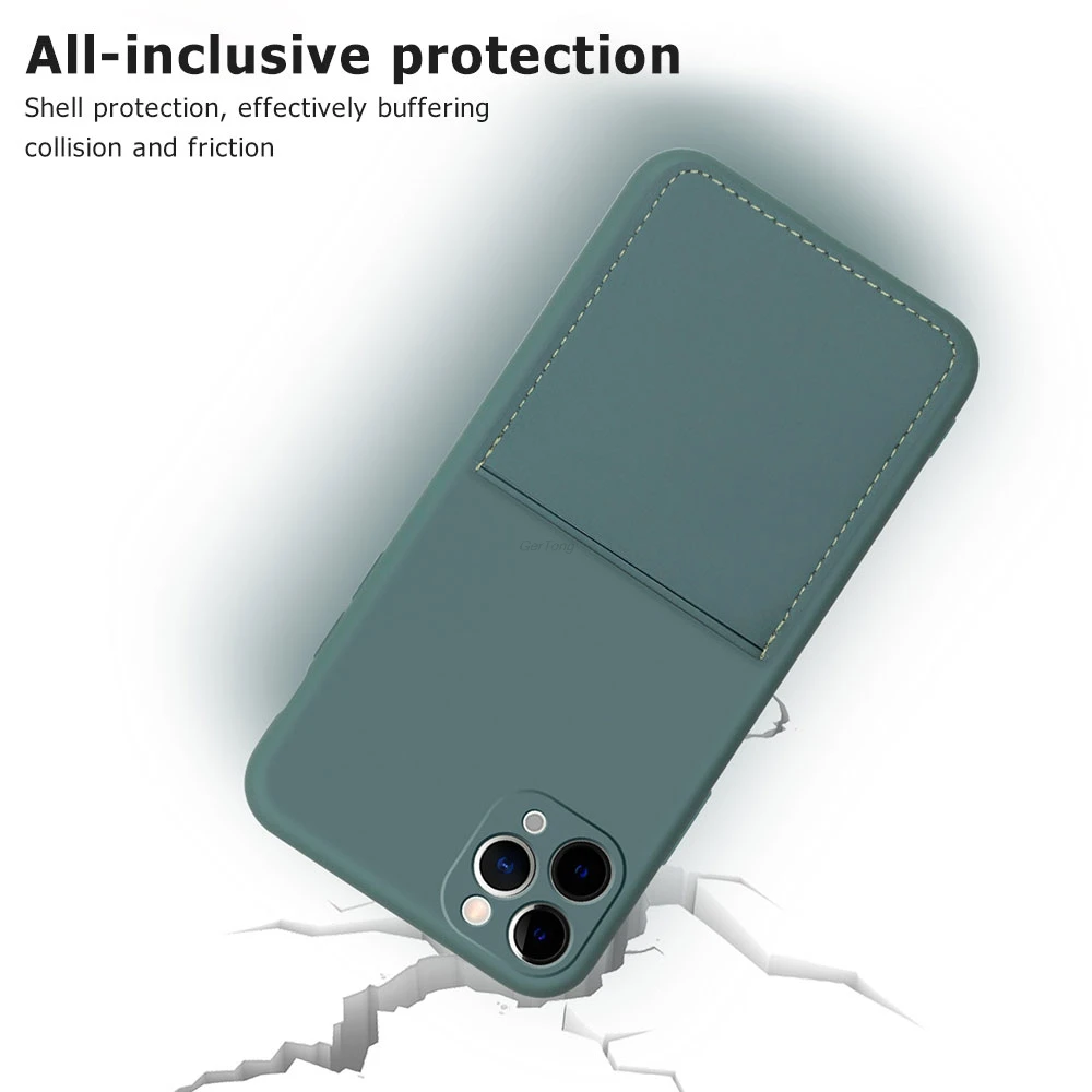 Защитный чехол для iPhone 11 12 Pro Max чехол-бумажник карт силиконовый iphone mini XS Mas SE X XR 7 8