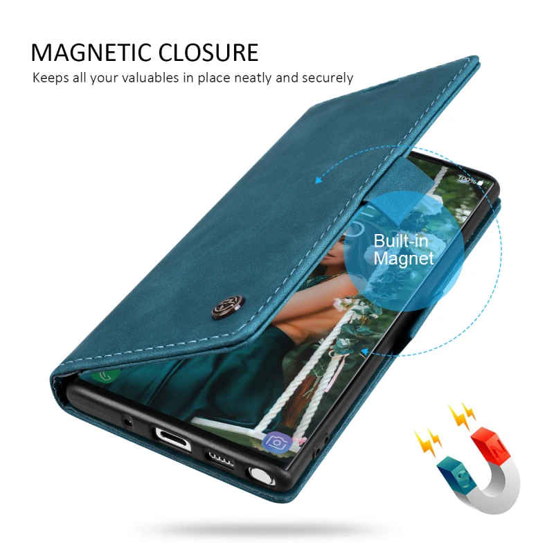 Роскошный кожаный чехол-бумажник для samsung Galaxy Note10 S10 S9 Plus S10e чехол PU флип-чехол для Galaxy A70 A50 A20e A40 чехол