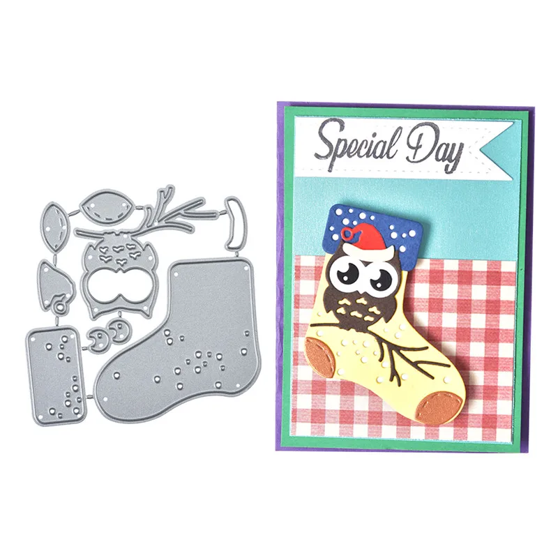 Носки DiyArts с совой металлические Вырубные штампы новые рождественские для