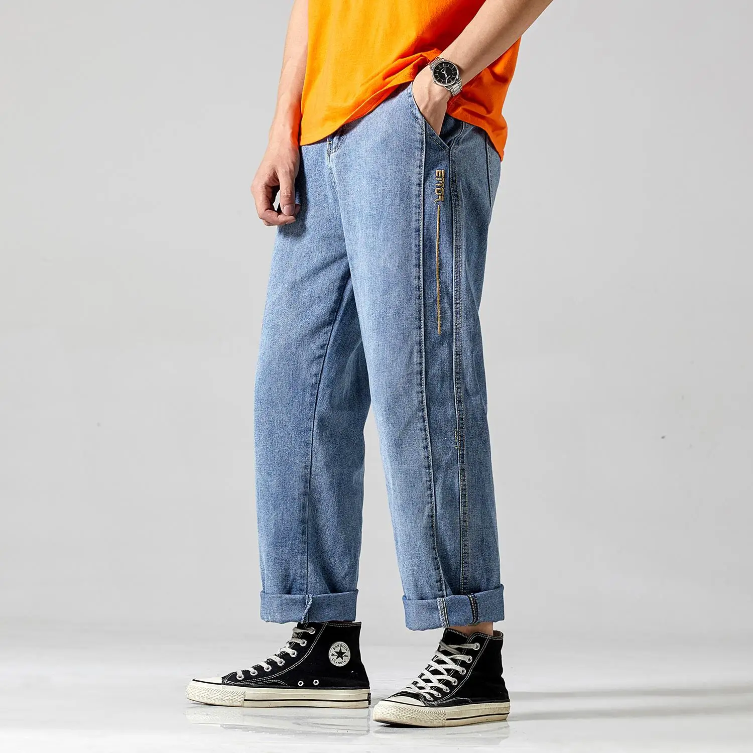 

Casual Cool 2021 Men's pants Trousers baggy Jeans for men Stretch Slim Denim Jean man