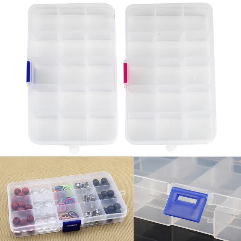 

15 Compartments Jewelry Organizer Storage Box Display Holder Earring Case Hot