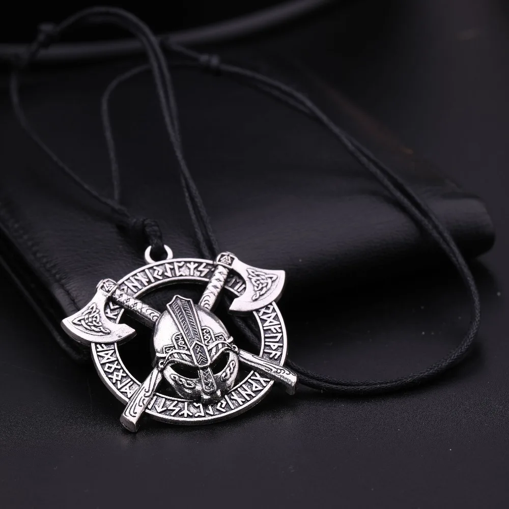 Викинг Wicca человек Valknut Молот Тора Маска 24 скандинавские руны Ирландский Узел Mjolnir заявление Женщина Ожерелье Подвески Ювелирные изделия
