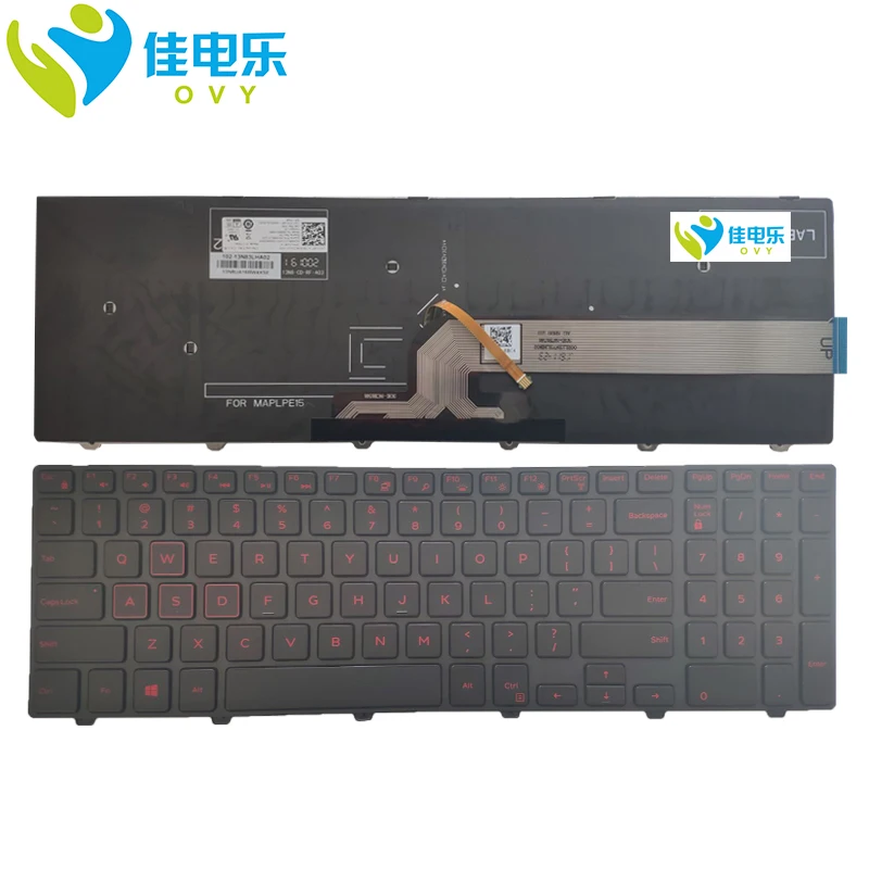 Клавиатура для ноутбука OVY US DELL Inspiron 15 3000 5000 3541 3542 3543 5542 5545 5547 17 с подсветкой
