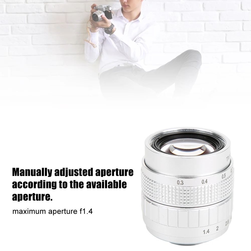 50mm F1.4 Lens APS-C Manual Focus Camera For Olympus M4/3 Canon Fuji Sony Mirrorless Len Accessories | Электроника